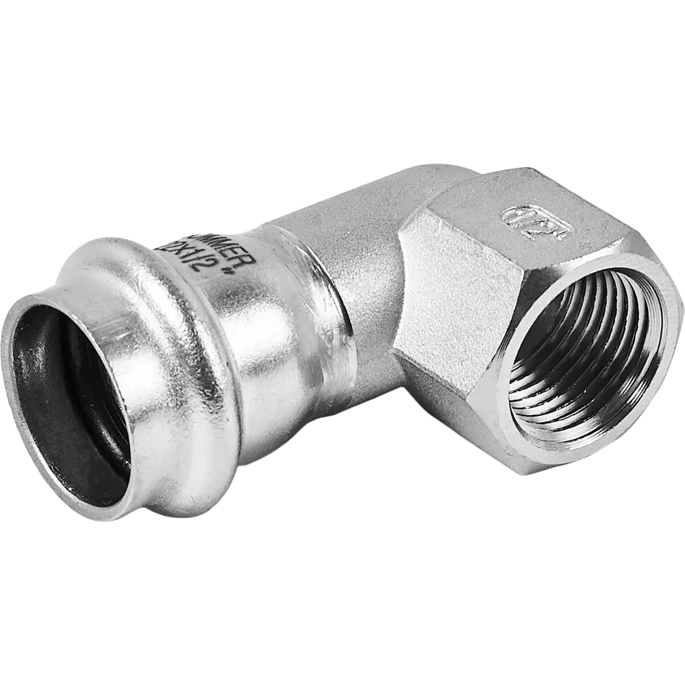 Угол переходной Rommer 1/2"x22 мм ВПр-ВР нержавеющая сталь STLM-2010190