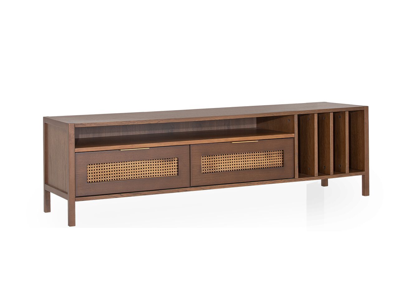 Деревянный шкаф для телевизора с книжной полкой NDESIGN глина ARCH-00022700 - Вид №1