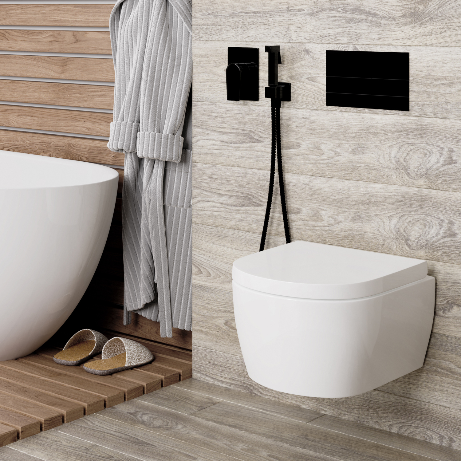 A66096 Встраиваемый комплект для биде со шлангом 150 см WasserKRAFT 