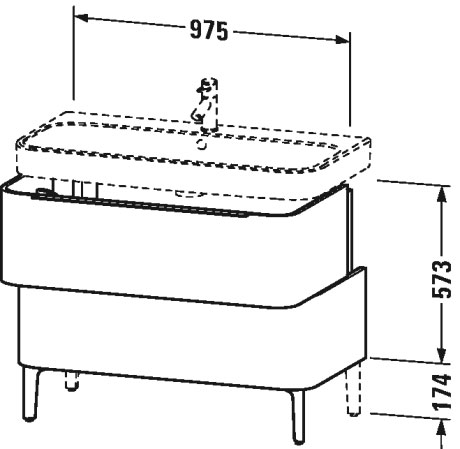 H2637402222 Happy D.2 Тумбочка напольная Белый глянцевый декор Duravit - Вид №1