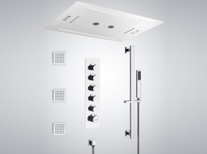 Нержавеющая сталь светодиодный встраиваемый термостатический набор для душа