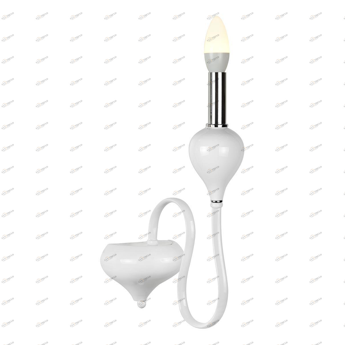 Бра металлическое белое Lady B88003-1 WH ILAMP СВЕЧА 00-3949114 Белый 