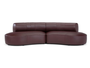 2-местный кожаный изогнутый диван