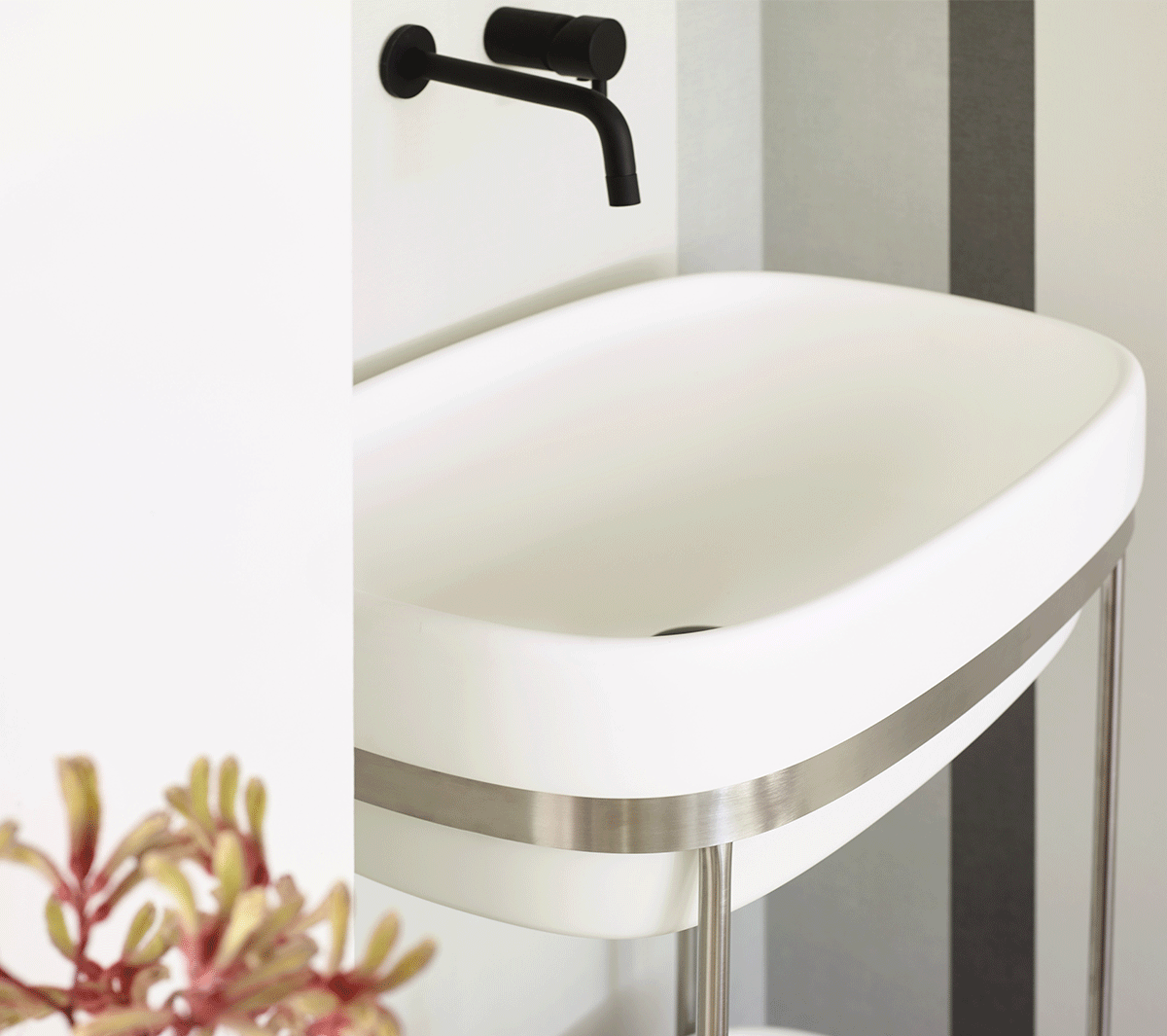 Ex.T RIBBON Отдельностоящая консоль из сатинированной стали с мраморным подносом com_EXLAVRIBBONSAT/MARMO - Вид №6