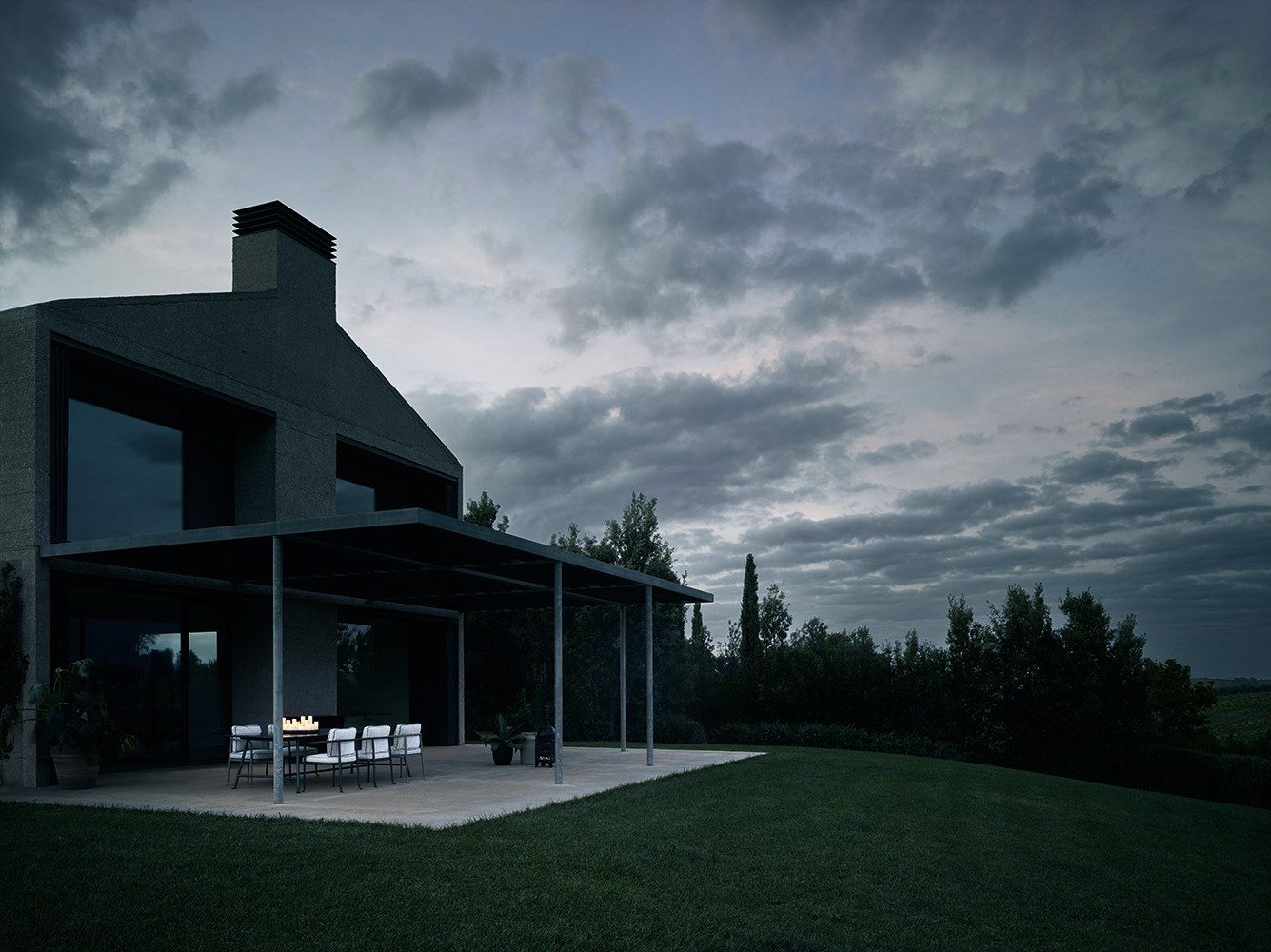 Прямоугольный садовый стол с столешницей из лавового камня B&B Italia Outdoor Borea ARCH-00135488 - Вид №3