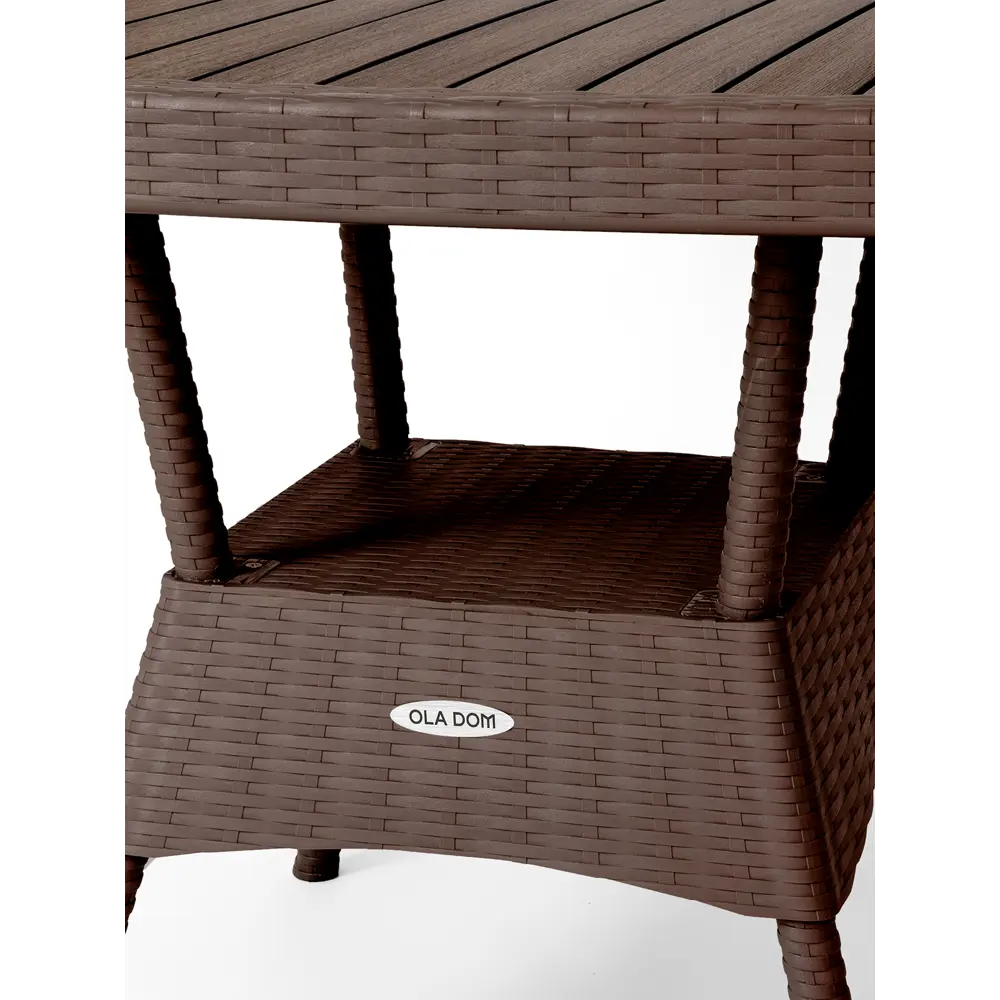Стол садовый Rattan Ola Dom 75.5x76x74.5 см композитный материал цвет коричневый Santreyd STLM-2014821 - Вид №2