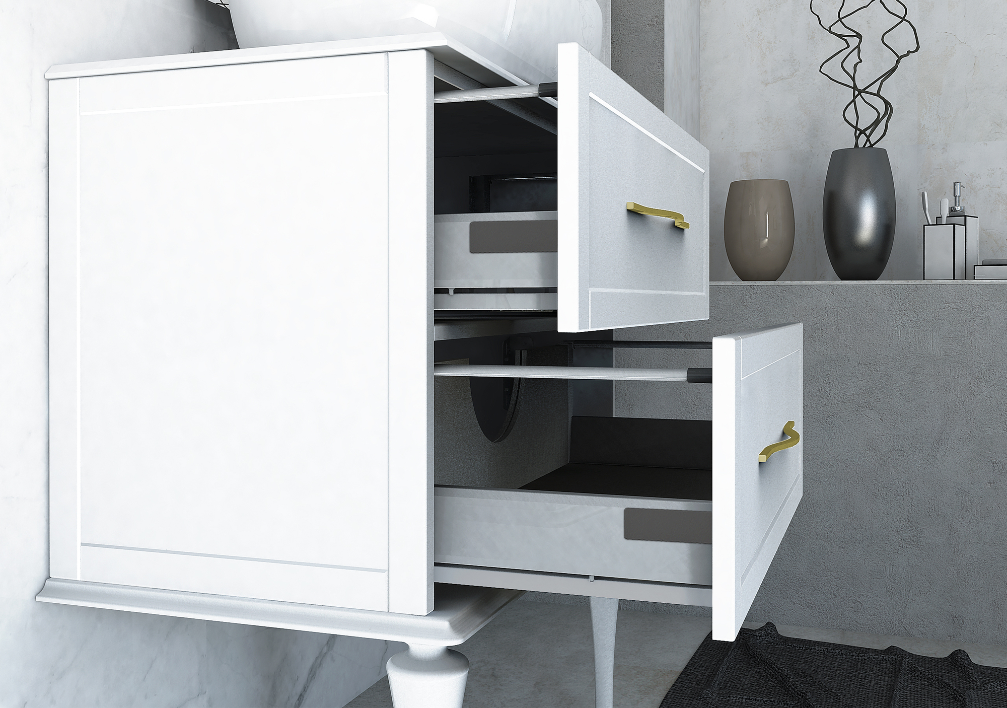 Мебель для ванной CEZARES TIFFANY 75 Bianco opaco 54948 - Вид №1