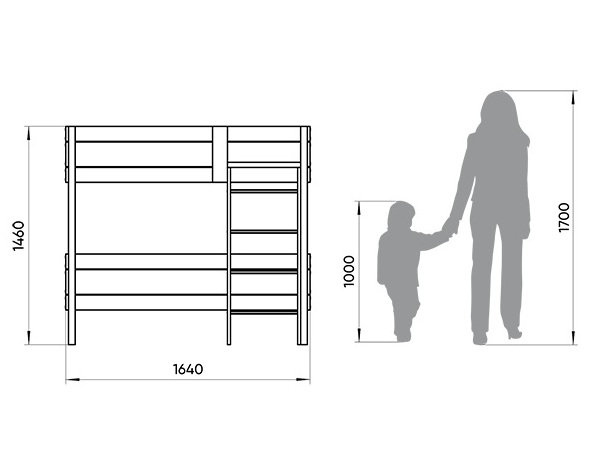 Кровать-чердак Home basic M 80х160 см белая ELLIPSE ELLIPSE HOME 351767 Белый Santreyd  - Вид №1