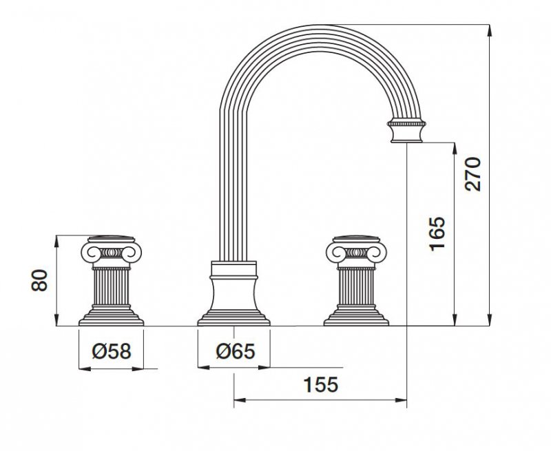Смеситель на раковину Cezares OLIMP-BLS2-A-01-M - Вид №1