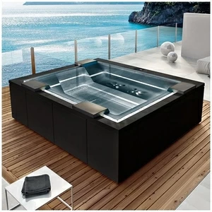 Бассейн Gruppo Treesse Zen PRO-V202P-C прямоугольный spa с гидромассажем аэромассажем хромотерапией встроенный черный