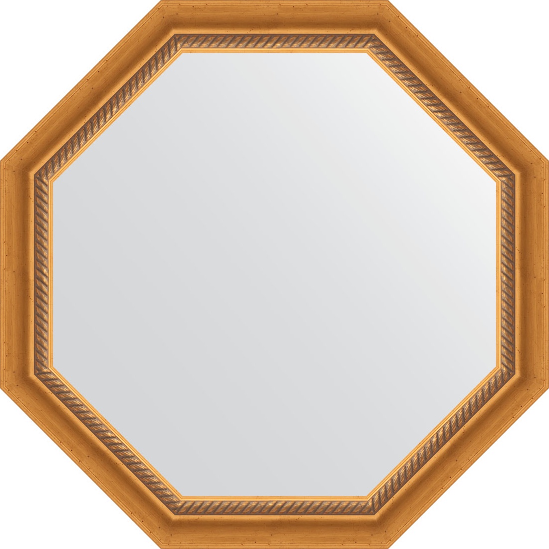 BY 3753 Зеркало в багетной раме - состаренное золото с плетением 70 mm EVOFORM Octagon