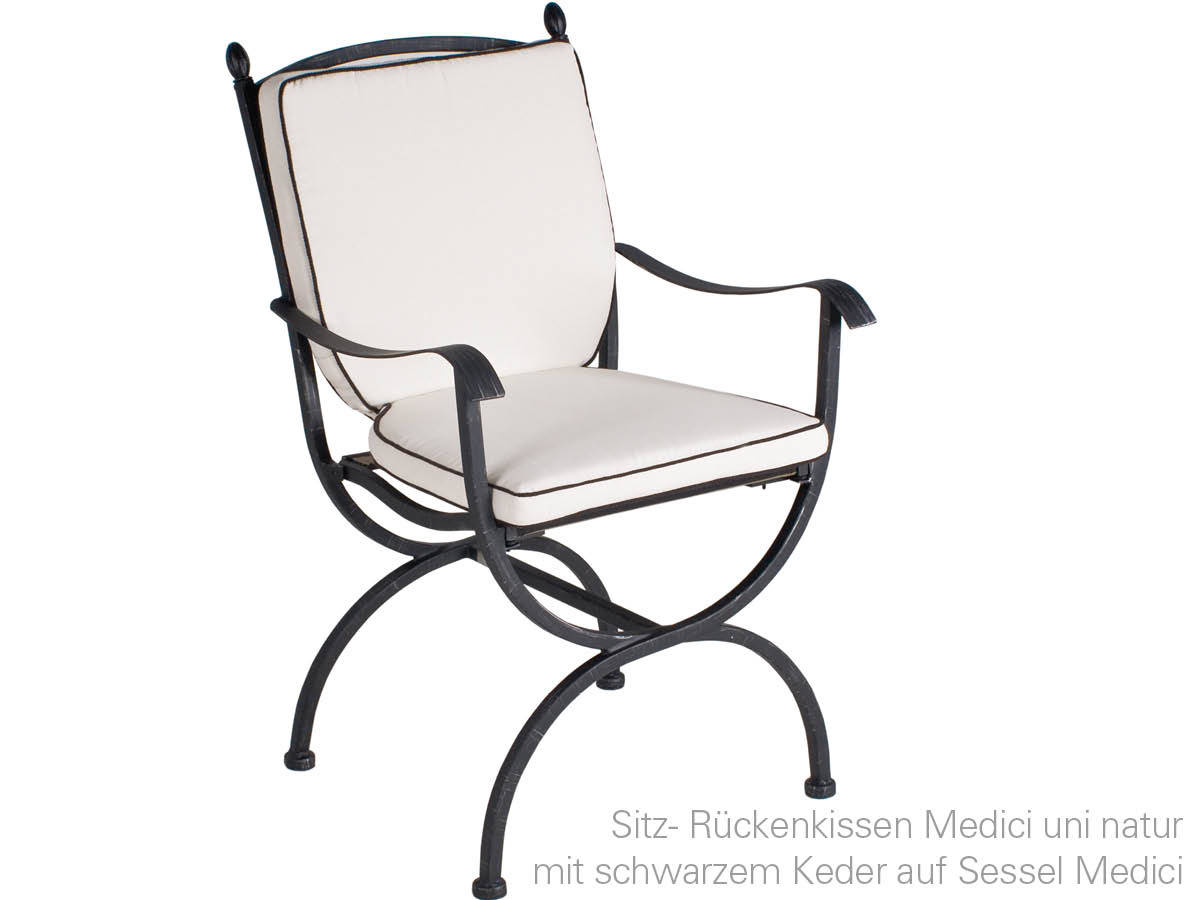 10.00.0783 Стул Medici / сиденье кресла / подушка спинки uni natural с черной окантовкой Mbm - Вид №1