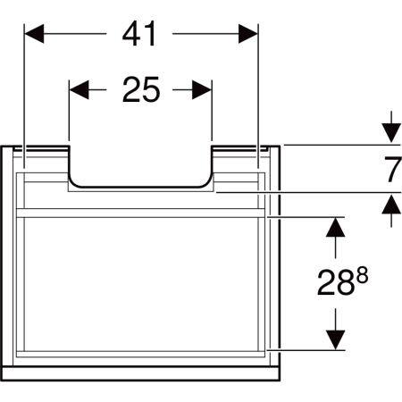 501.904.00.1 Шкафчик для раковины Geberit Renova Plan, с одним выдвижным ящиком и одним внутренним выдвижным ящиком Geberit  - Вид №37