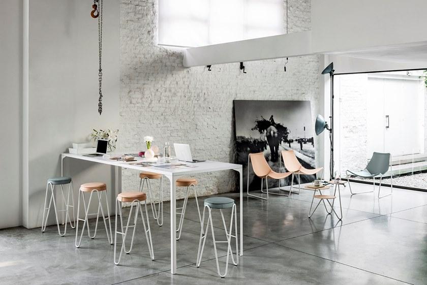 Midj Журнальный столик из лакированной стали, столешницы обтянуты кожей. Apelle sun-id-1504069 - Вид №1