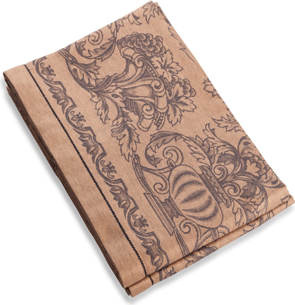 10638715 Яковлевский жаккард Скатерть прямоугольная Яковлевский Жаккард Французский Мотив 140х220см коричневая, полулен Ткань 