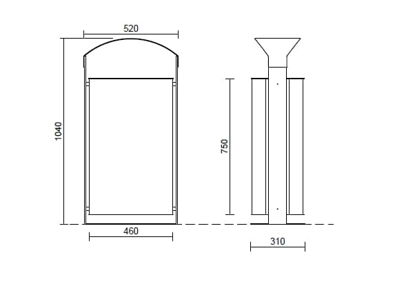 Наружная стальная стойка для мусора Studio Città TECNO ARCH-00025628 - Вид №3