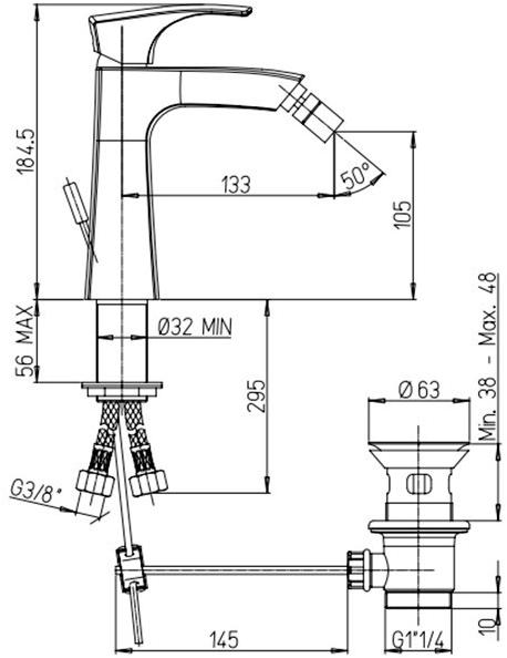 Paini Lady 89BY306KM смеситель для биде - Вид №2