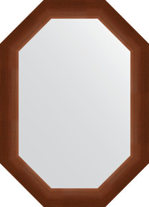 BY 7073 Зеркало в багетной раме - орех 65 mm EVOFORM Octagon