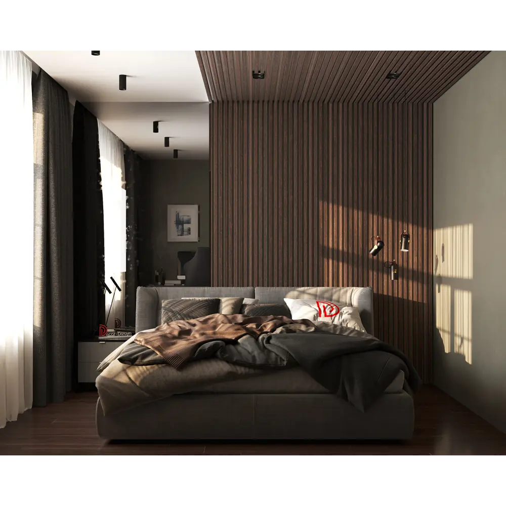 Рейка настенно-потолочная полистирол ударопрочный Decor-Dizayn 611-73 темный орех 20x30x3000 мм 85473620 STLM-2111117  - Вид №3
