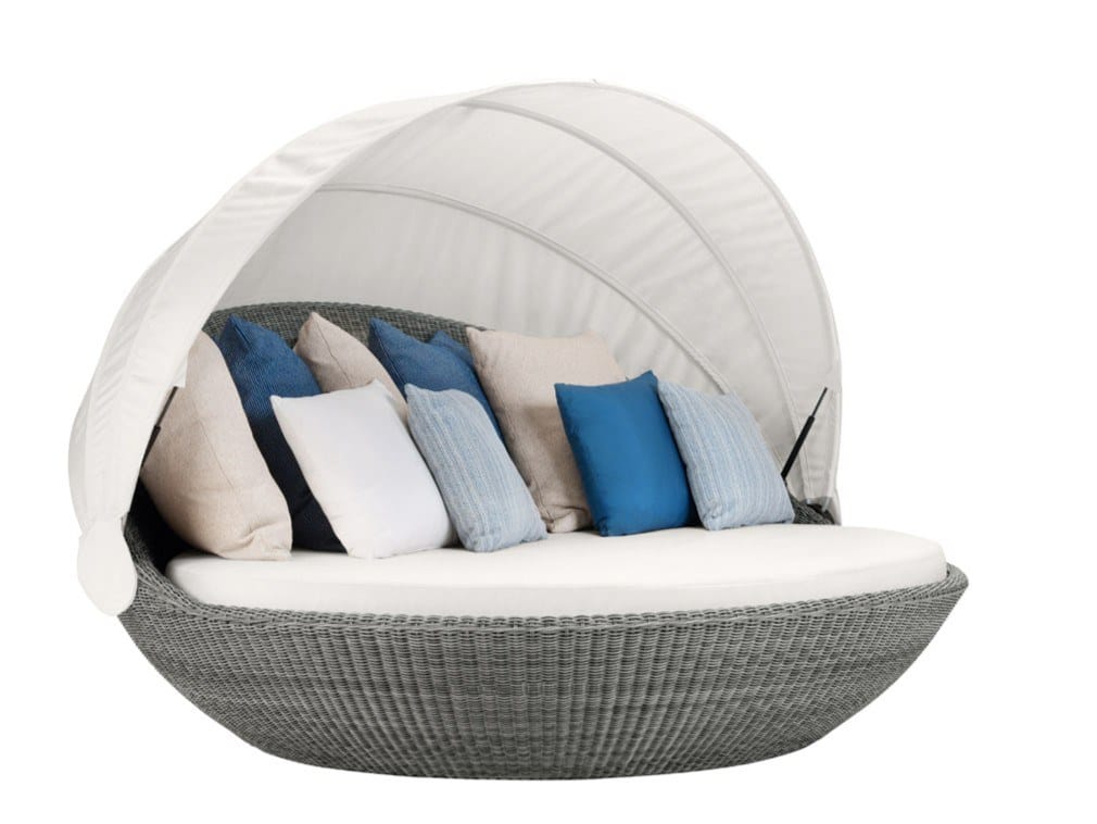 Круглая Садовая кровать JanusFiber® с солнцезащитным козырьком JANUS et Cie Pivot ARCH-00008333