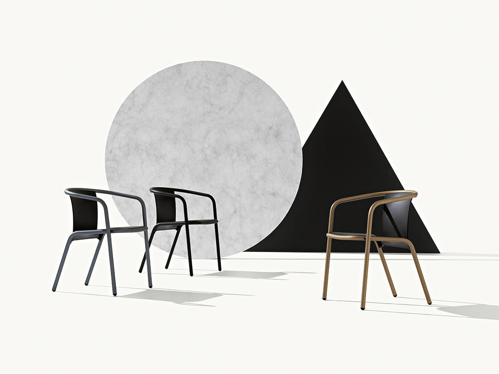 Maré 539 Кресло с анодированным или порошковым алюминиевым каркасом, 4 ножки. Сиденье и спинка полипропиленовые. Et al. Maré MARE - Вид №1