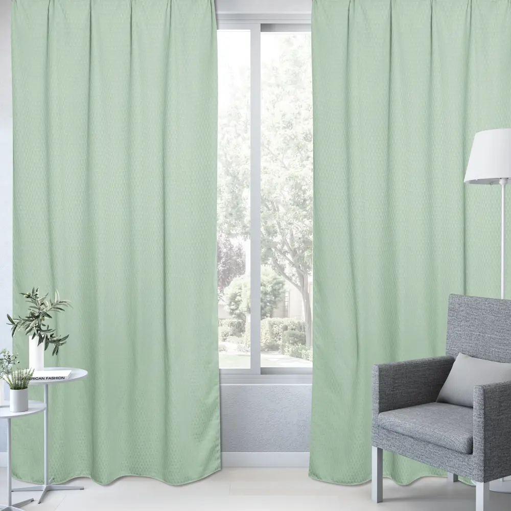 Штора на ленте Inspire Triangel 160x280 см цвет зеленый 88311185 STLM-2191643  - Вид №5