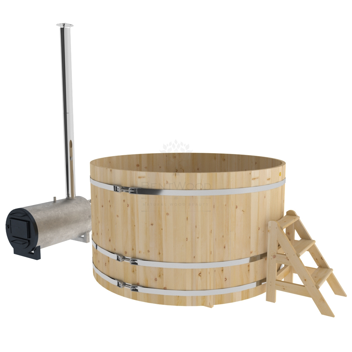 1619 Фурако из кедра D=2.1 с наружной печкой. Высота 1,2м. Исполнение "Стандарт". Alyarus 