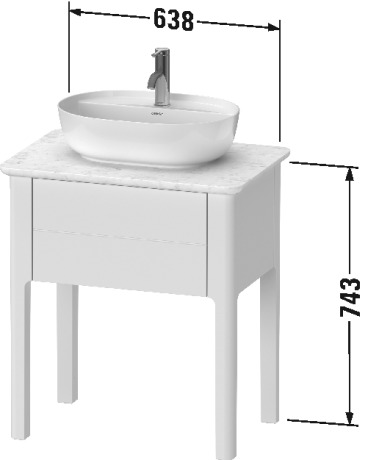 LU956009797 Luv Тумбочка для консоли напольная Светло-голубой шелковисто-матовый лак Duravit - Вид №1
