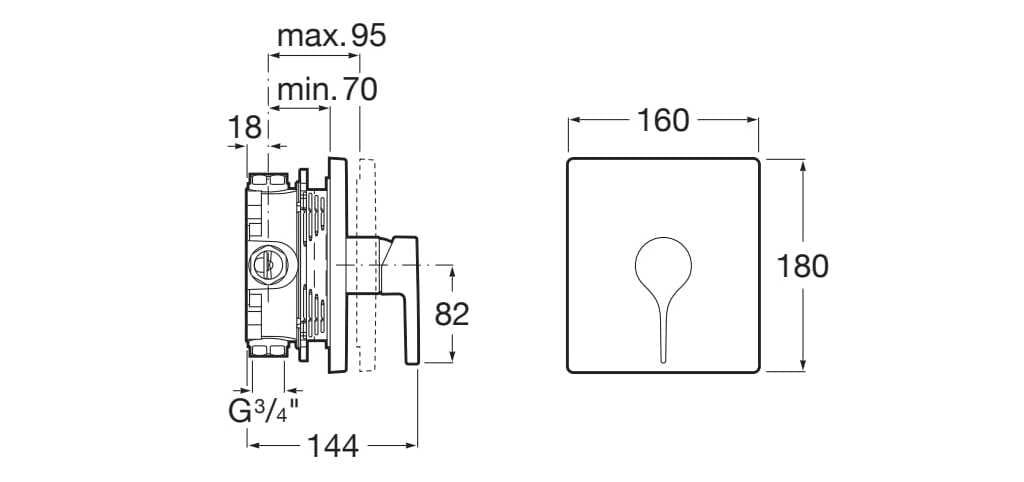 Латунный смеситель для душа / смеситель для ванны Roca Insignia ARCH-00090773 - Вид №4