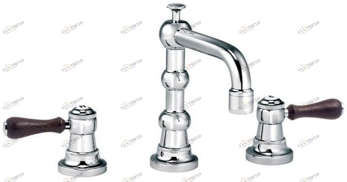 rvb Смеситель для раковины на 3 отверстия 1935 wood 1936.11.45-cc