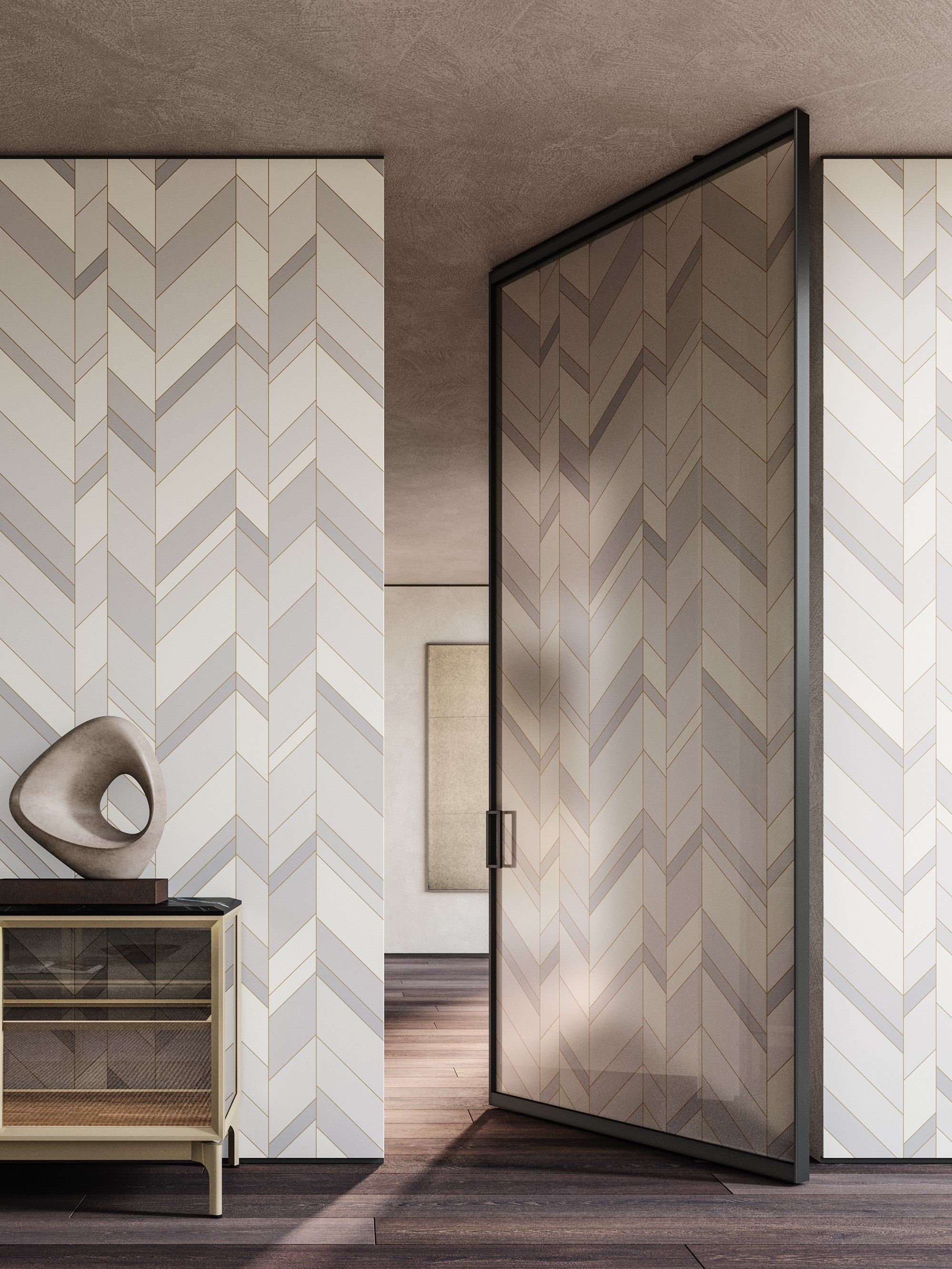 Стеклянная висячая дверь HenryGlass MANHATTAN ARCH-00102599 - Вид №1