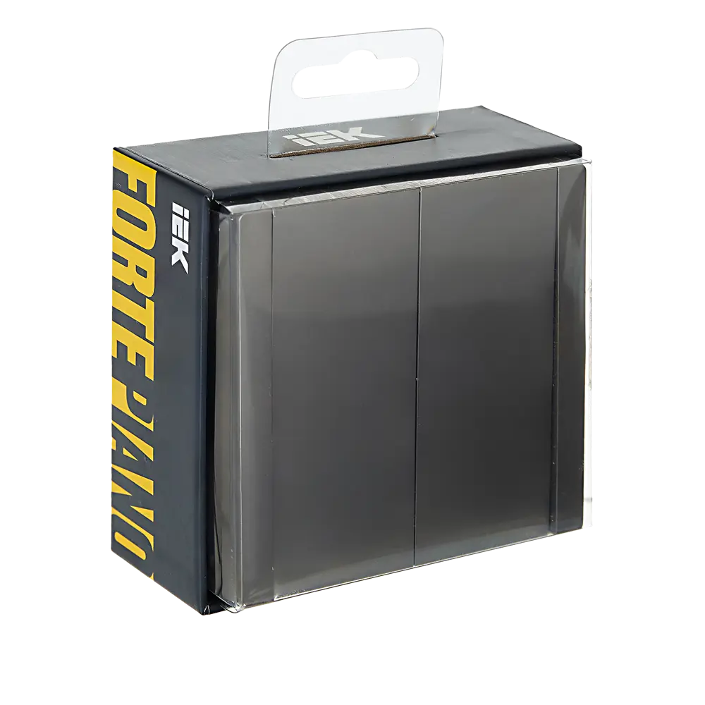 Выключатель встраиваемый IEK Forte&Piano 2 клавиши цвет сталь STLM-2167964 - Вид №1