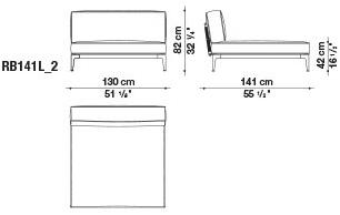 B&B Italia Outdoor Садовый диван из ткани с шезлонгом Ribes sun-id-1471587 - Вид №6