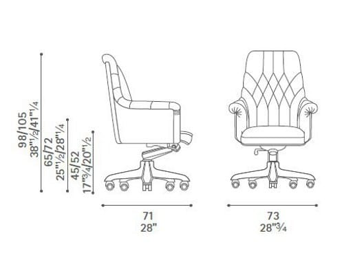 Кожаный стул capitonné Poltrona Frau офис-офисные кресла ARCH-00117999 - Вид №7