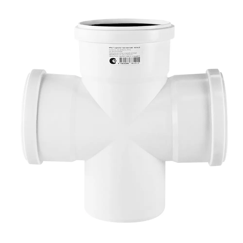 Крестовина одноплоскостная малошумная MONLID D110x110x110/87° мм полипропилен 89442460 STLM-2192746  - Вид №1