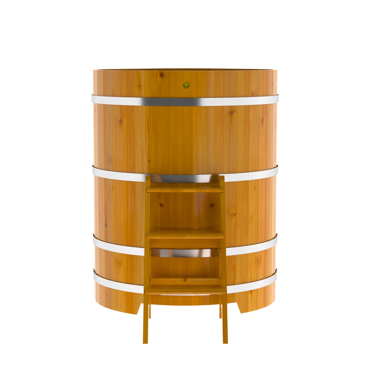 2308 Купель угловая из лиственницы Рустик 1,03х1,03х1,4 натуральная Alyarus  - Вид №4