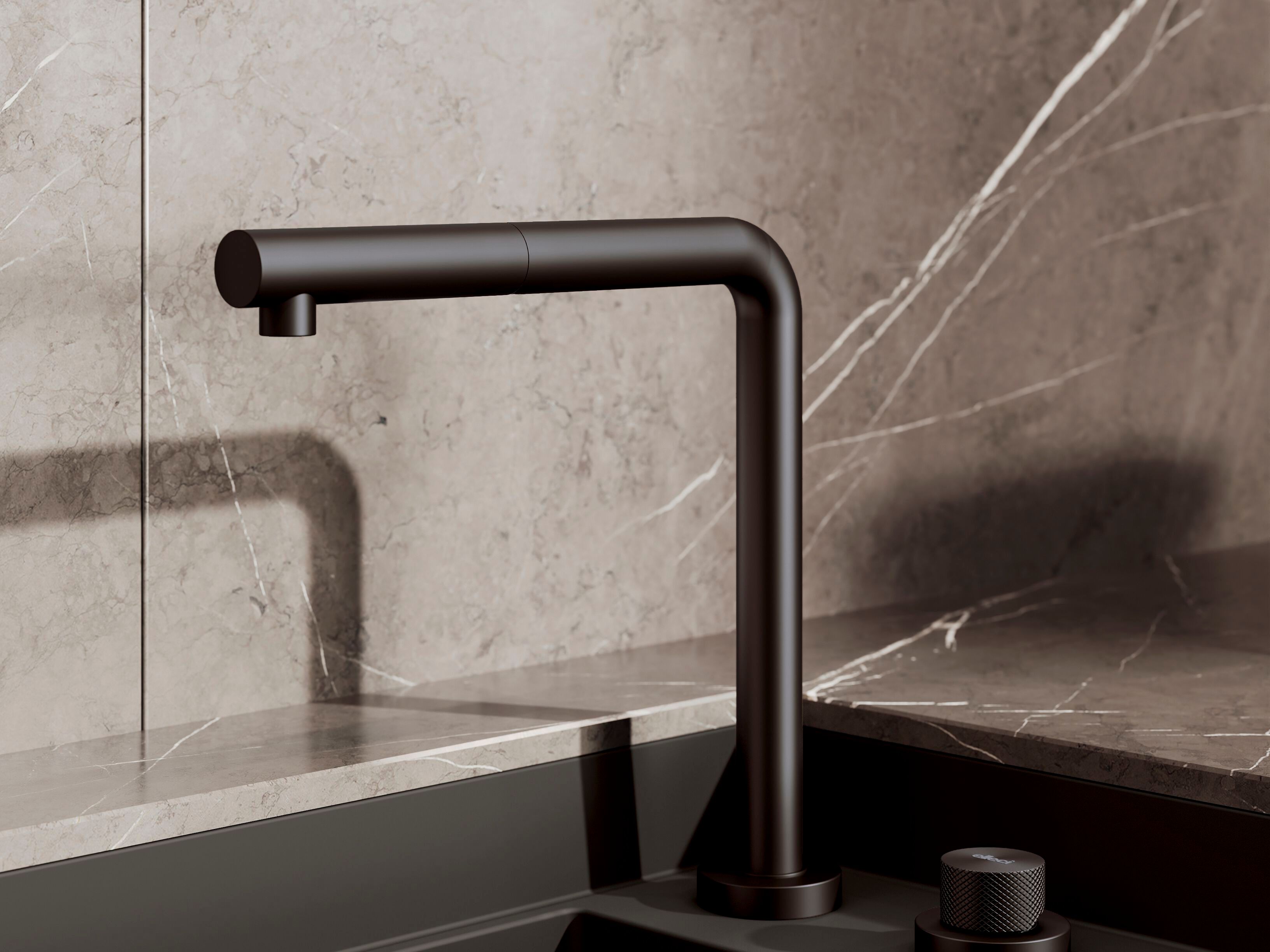 Смеситель для кухни с 2 отверстиями с поворотным изливом Elleci Elite Kitchen ARCH-00003991