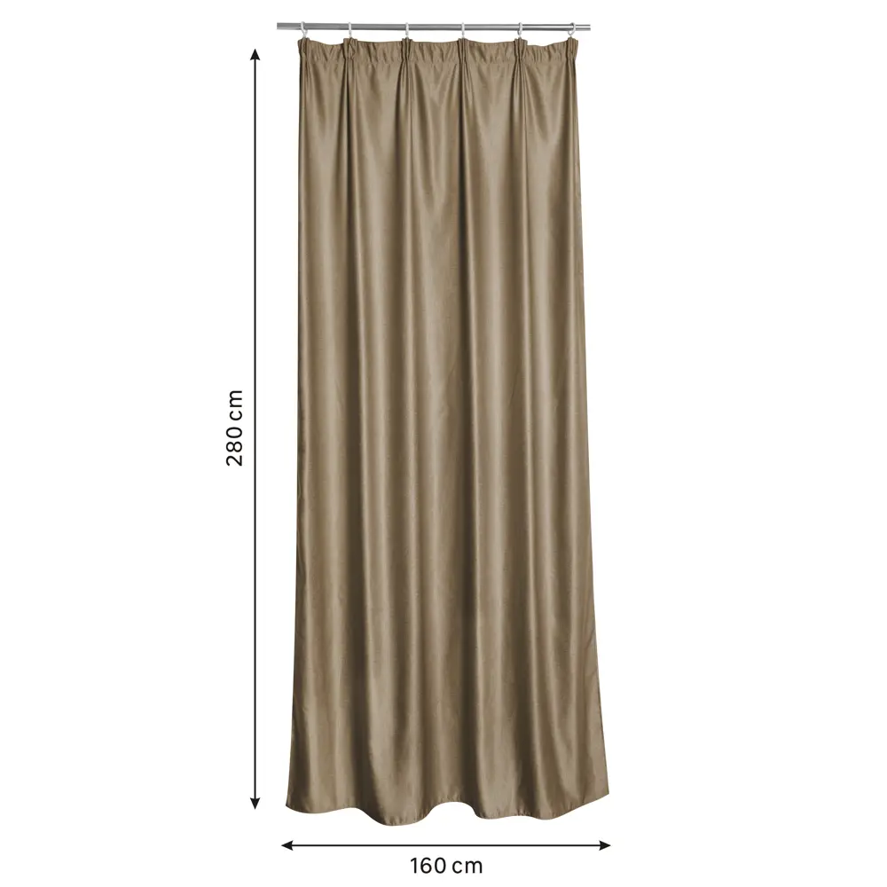 Штора на ленте Inspire Olmo 160x280 см цвет коричневый 88311134 STLM-2110707  - Вид №1