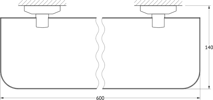 ST-08 C Полка с держателями 60 cm FBS Standard - Вид №1