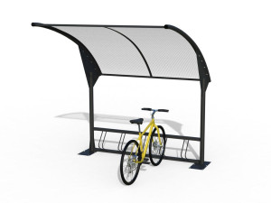 Стальной и поликарбонатный навес для велосипедов