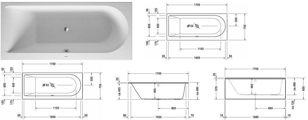 Duravit Прямоугольная встраиваемая акриловая ванна Darling new sun-id-1422078 - Вид №7