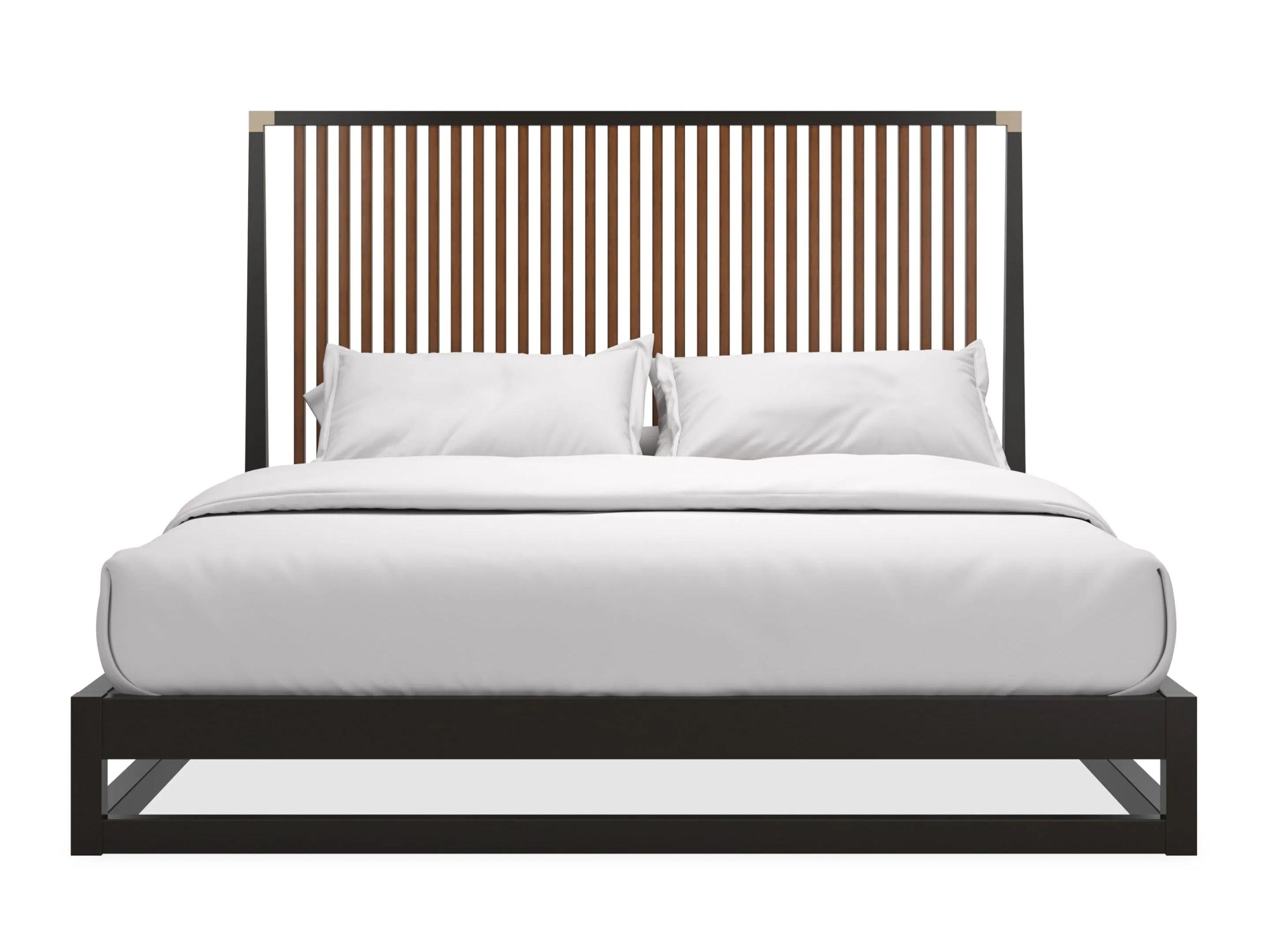 Деревянная кровать размера "king-size" с высоким изголовьем Caracole PINSTRIPE SLATTED ARCH-00128344