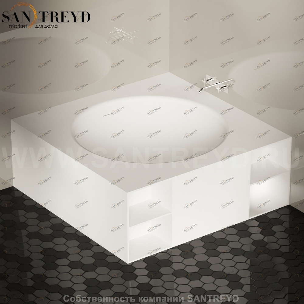 Ванна угловая IN-OUT белая с местом хранения Agape IN -OUT AVAS1050Z0