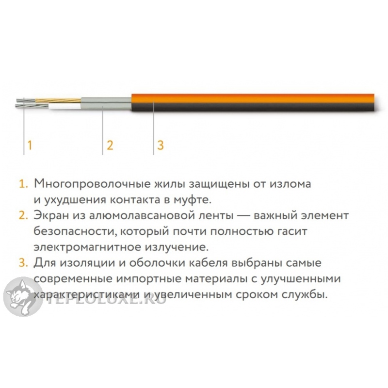 Мат греющий Теплолюкс ProfiMat ССТ 270 Вт (0,5 х 3 м) в комплекте с гофротрубкой 4305059016000002 - Вид №2
