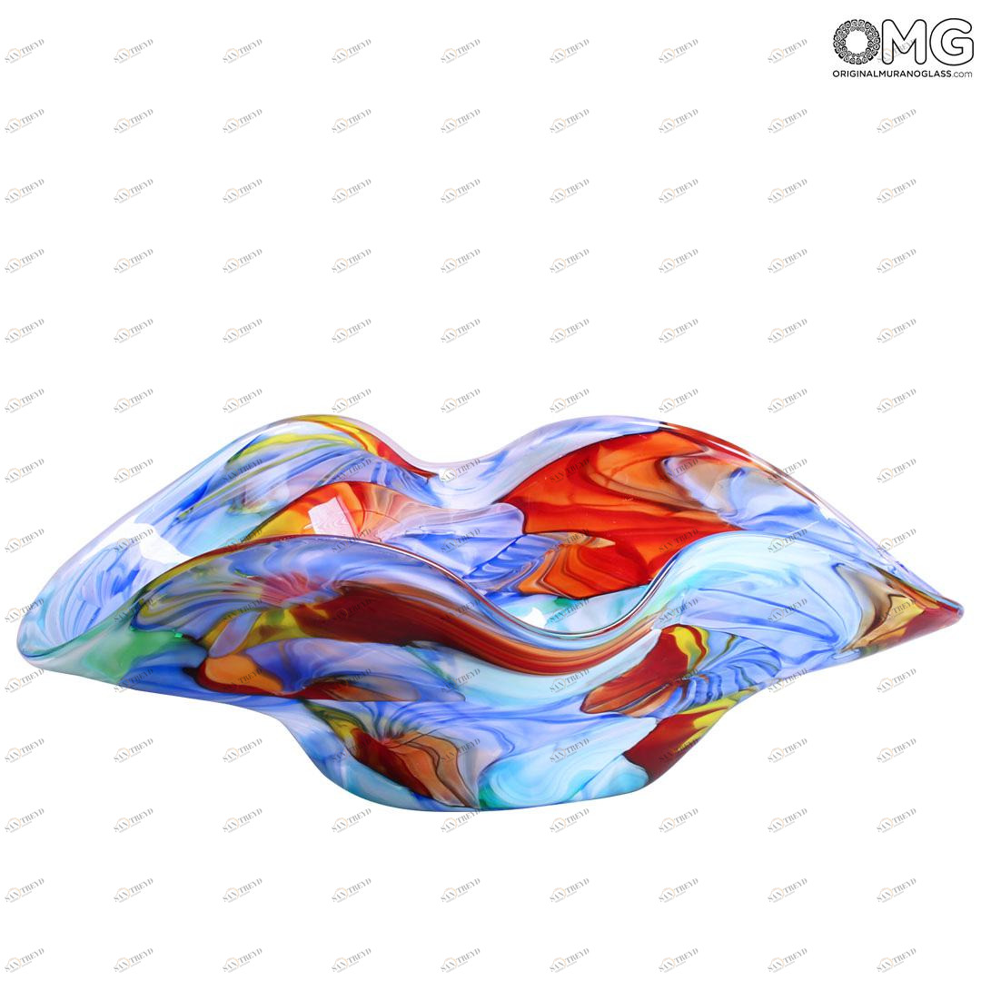 4547 ORIGINALMURANOGLASS Ваза Цветные тени - Дутое стекло - муранское стекло OMG 66 см 