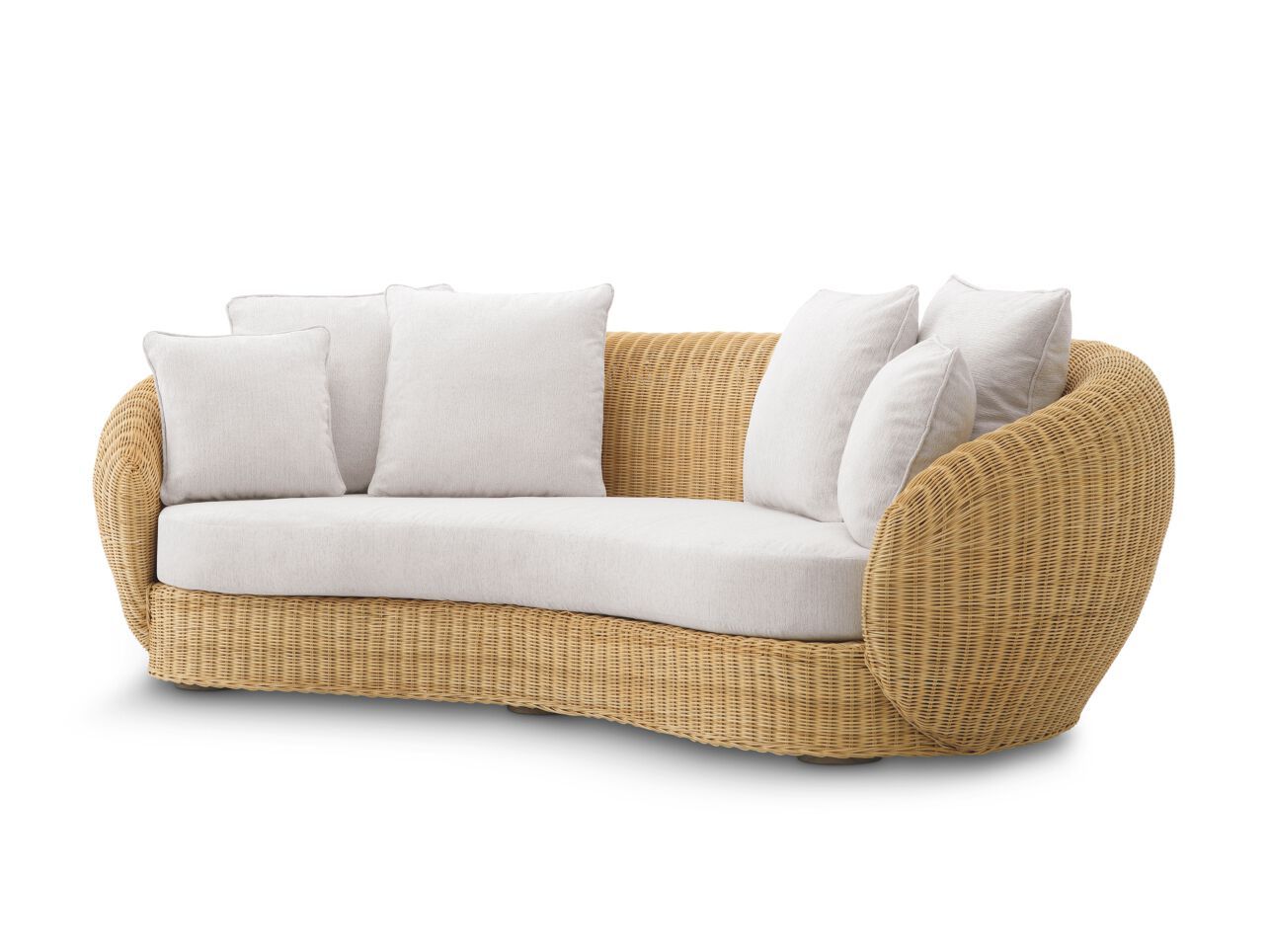3-местный изогнутый диван из ротанга Eichholtz Rafael ARCH-00060291