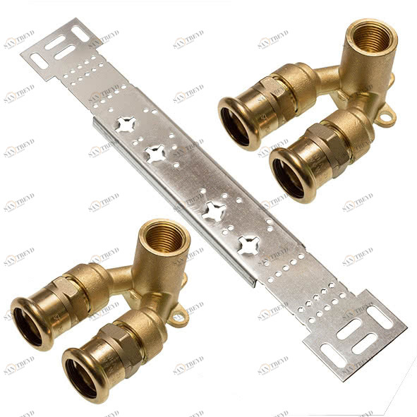 18981G221215 SANHA 8981G монтажный набор, двойная водорозетка ВР 22x1/2x15 мм 