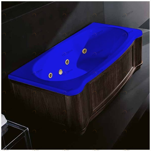 Ванна Gruppo treesse New Classic Young STD-V6747-DX-WV-SIZ синяя с золотой фурнитурой и гидромассажем прямоугольная правая деревянная панель венге STDV6747DXWVSIZ