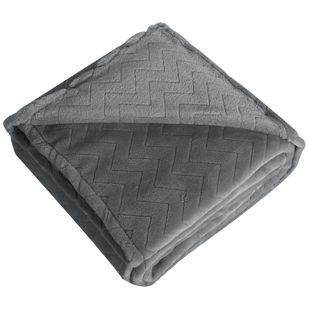 Плед Kazan 140x200 см велсофт цвет графит СТОЛИЦА ТЕКСТИЛЯ STLM-2174449