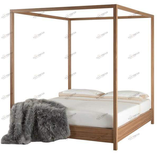 Tonin Casa Двуспальная кровать из орехового дерева с балдахином sun-id-1444430